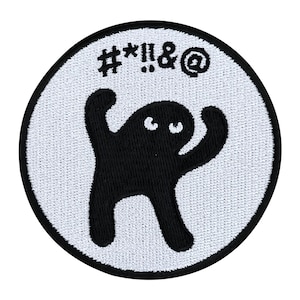 Urbanski Patch Cursing Cat cursed cat to iron on 7.4 x 7.4 cm | Patch application iron-on image