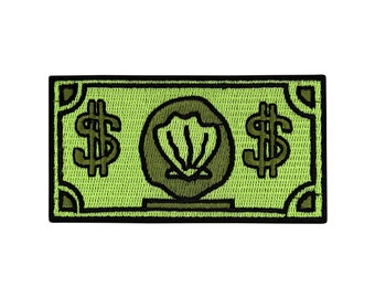 Parche Urbanski cangrejo dólar Sr. Cangrejo primer dólar para planchar 4 x 8,7 cm | Imagen termoadhesiva de aplicación de parche