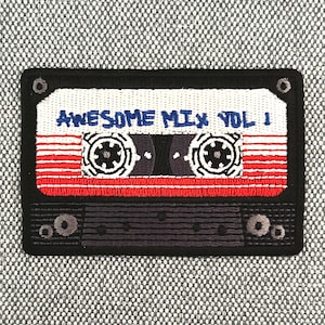 Urbanski Patch Retro Vintage Cassette Awesome Mix Vol. 1 to iron on 5.3 x 8 cm | Patch application iron-on image