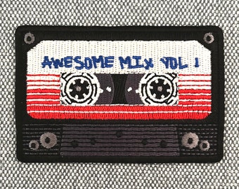 Urbanski Patch Retro Vintage Cassette Awesome Mix Vol. 1 for ironing 5.3 x 8 cm | Patch application temple picture