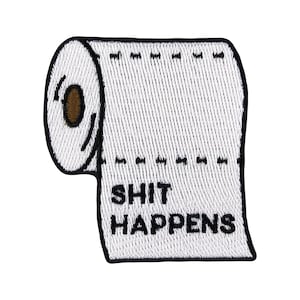 Urbanski Patch Merde arrive papier toilette à repasser 6,7 x 6,2 cm | Image thermocollante pour application d'un patch