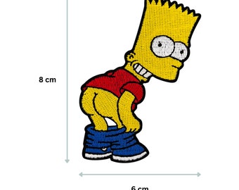 Urbanski Patch Bart Simpson Shows His Butt for Ironing X Cm