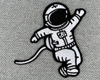Urbanski Patch Astronaut im Weltall Raumschiff Rakete Planet zum Aufbügeln 7,5 x 7 cm | Aufnäher Applikation Bügelbild
