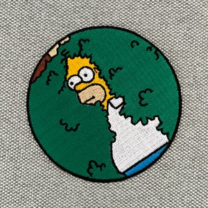 Urbanski Patch Homer Simpson verschwindet im Busch Meme zum Aufbügeln 8 x 8 cm Aufnäher Applikation Bügelbild Bild 3