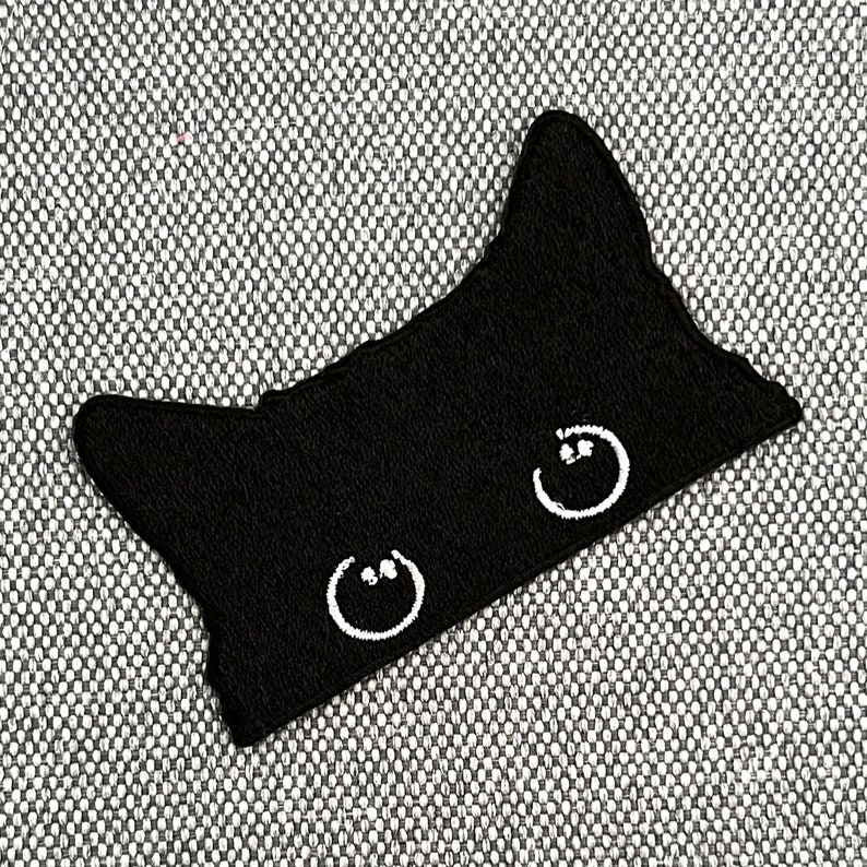 Urbanski patch mignon chat curieux à repasser 4,4 x 7,2 cm Patch appliqué thermocollant image 3