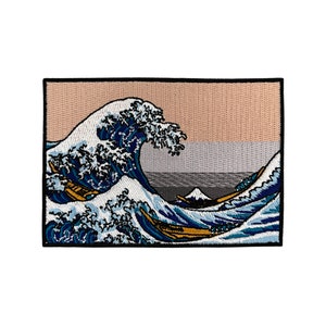 Urbanski Patch The Great Wave off Kanagawa for ironing 7 x 10 cm | Patch application iron-on image