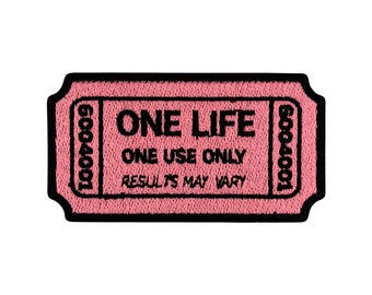 Urbanski Patch Ticket One Life One Use Only for ironing 4.5 x 8.4 cm | Patch application iron-on image