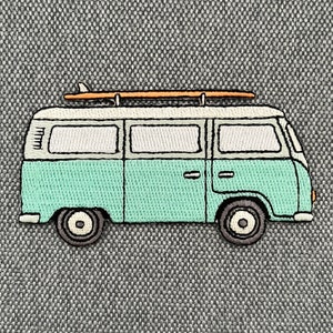 Urbanski Patch Surfer Van Bus in turquoise for ironing 5 x 9.2 cm Patch Application Ironing Image image 1