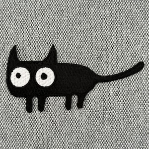 Urbanski patch funny cute black cat to iron 4.5 x 9 cm | Patch application temple picture