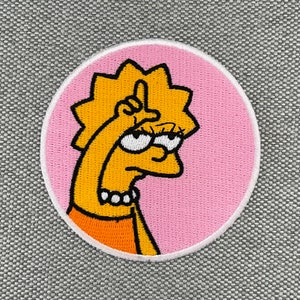 Urbanski Patch Lisa Simpson montre perdant à repasser sur 7,5 x 7,5 cm Application de patch thermocollant image 1