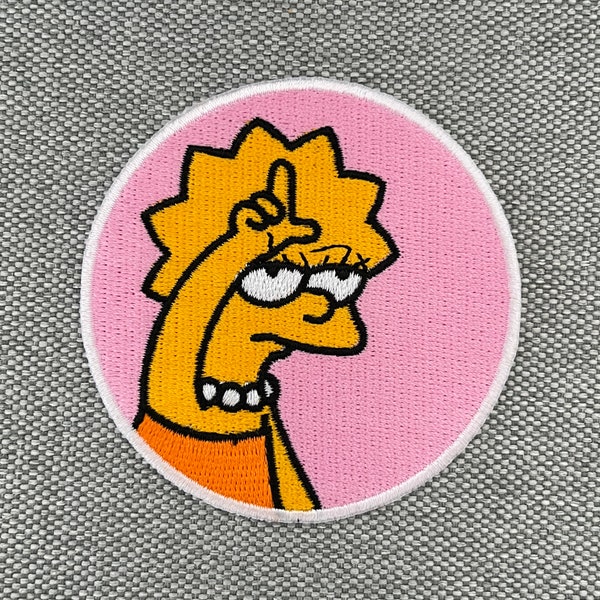 Urbanski Patch Lisa Simpson shows loser to iron on 7.5 x 7.5 cm | Patch application iron-on