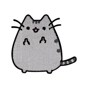 Urbanski Patch cute fat cat showing finger to iron on 6 x 6.5 cm | Patch application iron-on image