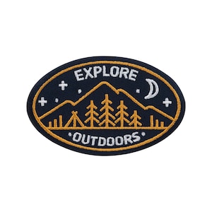 Urbanski Patch Explore Outdoors Nature Mountains Hiking Iron-On 5.4 x 8.5 cm | Patch Application Iron-On