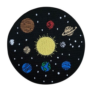 Urbanski patch solar system with all planets to iron on 8.7 x 8.7 cm | Patch application iron-on image