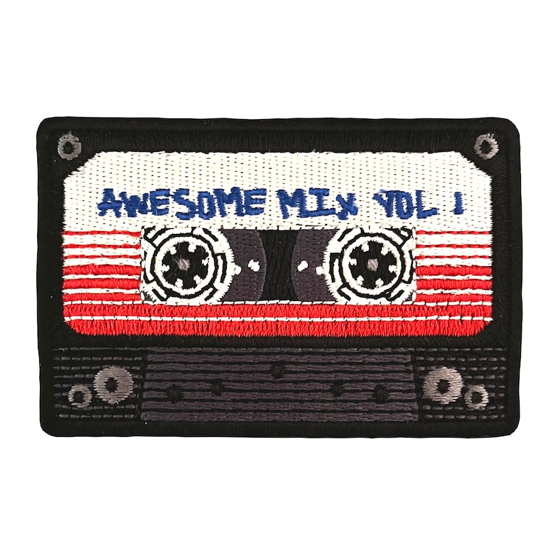 Urbanski Patch Rétro Vintage Cassette Awesome Mix Vol.1 à repasser 5,3 x 8 cm Image thermocollante pour application d'un patch image 4