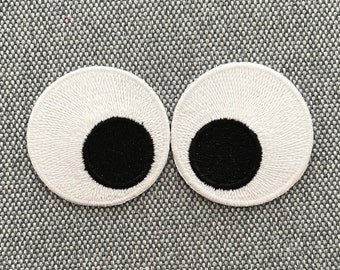 Urbanski Patch lustige Augen im Doppelpack zum Aufbügeln 4,2 x 4,2 cm | Aufnäher Applikation Bügelbild