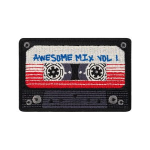 Parche Urbanski Retro Vintage Cassette Awesome Mix Vol. 1 Parche termoadhesivo 5,3 x 8 cm | Parche de aplique termoadhesivo