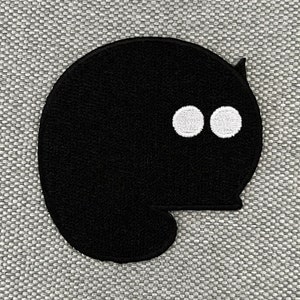 Parche Urbanski gato negro con ojos brillantes termoadhesivo 6,1 x 6,1 cm | Imagen termoadhesiva de aplicación de parche