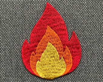 Urbanski Patch Feuer Flamme zum Aufbügeln 7,1 x 5,5 cm | Aufnäher Applikation Bügelbild