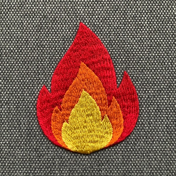 Urbanski Patch Feuer Flamme zum Aufbügeln 7,1 x 5,5 cm | Aufnäher Applikation Bügelbild