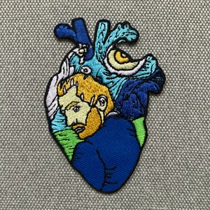 Urbanski Patch anatomical heart Vincent Van Gogh for ironing 8.8 x 6.2 cm | Patch Application Ironing Image