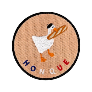 Urbanski Patch French goose with hat and baguette to iron on 7.4 x 7.4 cm | Patch application iron-on image