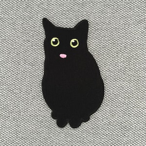 Urbanski patch cute cheeky cat shows tongue to iron on 8 x 4.3 cm | Patch application iron-on