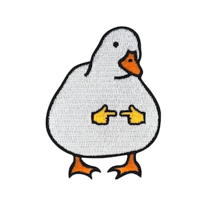 Urbanski Patch shy Duck cute shy goose for ironing 7 x 5.4 cm | Patch appliqué iron-on image