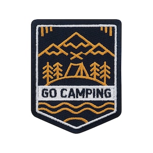 Urbanski Patch Go Camping Outdoor Nature Mountains Hiking Iron-On 7.2 x 5.6 cm | Patch Application Iron-On