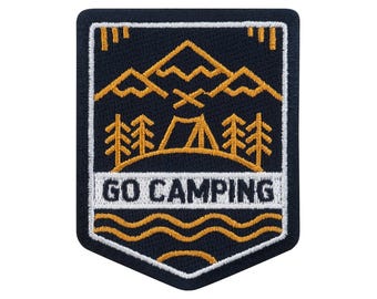 Urbanski Patch Go Camping Outdoor Nature Mountains Hiking Iron-On 7.2 x 5.6 cm | Patch Application Iron-On