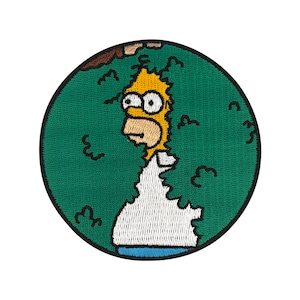 Urbanski Patch Homer Simpson disappears in the bush meme iron-on 8 x 8 cm | Patch appliqué iron-on