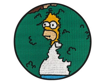 Urbanski Patch Homer Simpson disappears in the bush meme iron-on 8 x 8 cm | Patch appliqué iron-on
