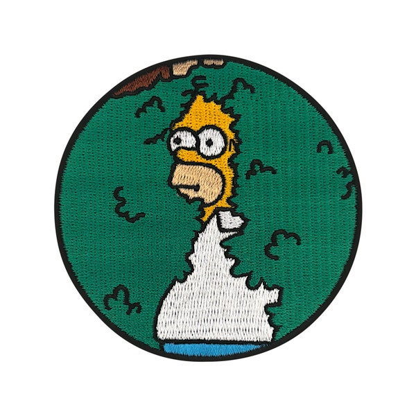 Urbanski Patch Homer Simpson disappears in the bush meme iron-on 8 x 8 cm | Patch appliqué iron-on