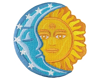 Urbanski Patch Sun Moon and Stars for ironing 8.5 x 8.3 | Patch Application Iron-on Image