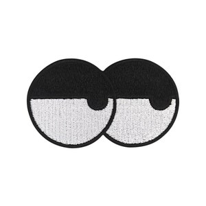 Könnte beinhalten: Ein Paar schwarze und weiße Glitz Augen, ein beliebtes Bastelzubehör, um Projekten eine verspielte Note zu verleihen.