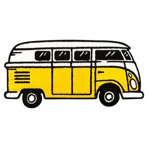 Urbanski Patch yellow bus van for ironing 5.6 x 11.8 cm | Patch application iron-on image