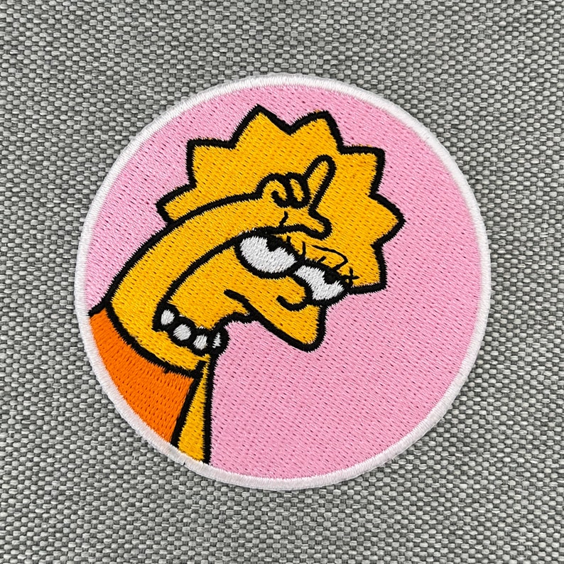 Urbanski Patch Lisa Simpson shows loser to iron on 7.5 x 7.5 cm Patch application iron-on image 2