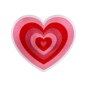 Urbanski Patch Sweet Heart in Pink and Red for ironing 7.5 x 8.5 cm | Patch Application Iron-On