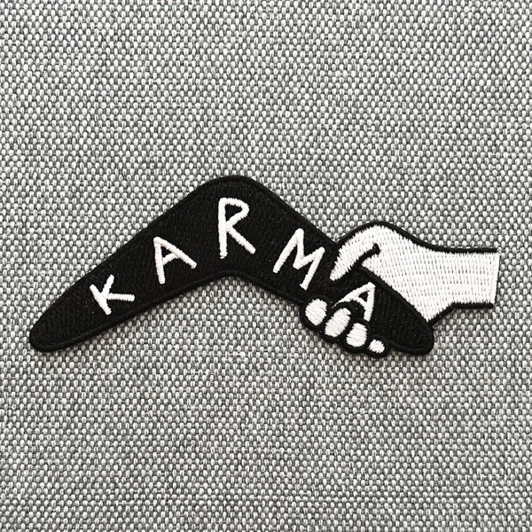 Urbanski Patch Karma Boomerang zum Aufbügeln 4 x 10 cm | Aufnäher Applikation Bügelbild