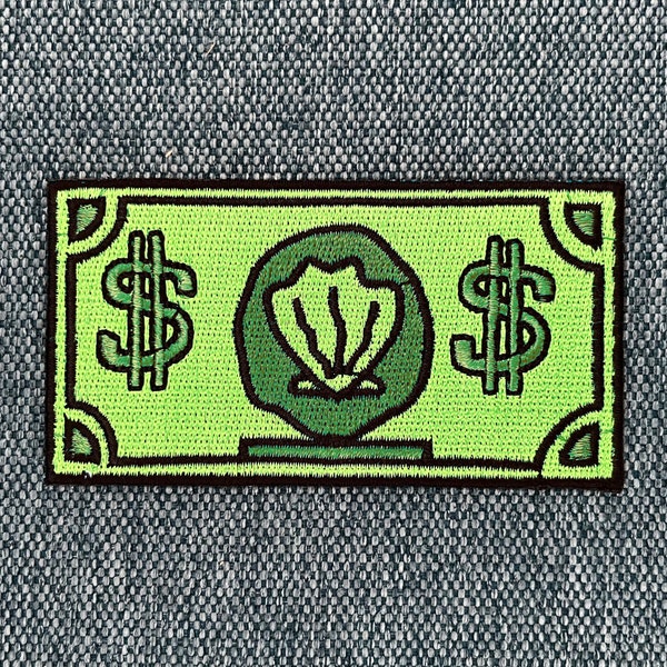 Urbanski Patch Krabbendollar Mr. Krabs first dollar to iron on 4 x 8.7 cm | Patch appliqué iron-on…