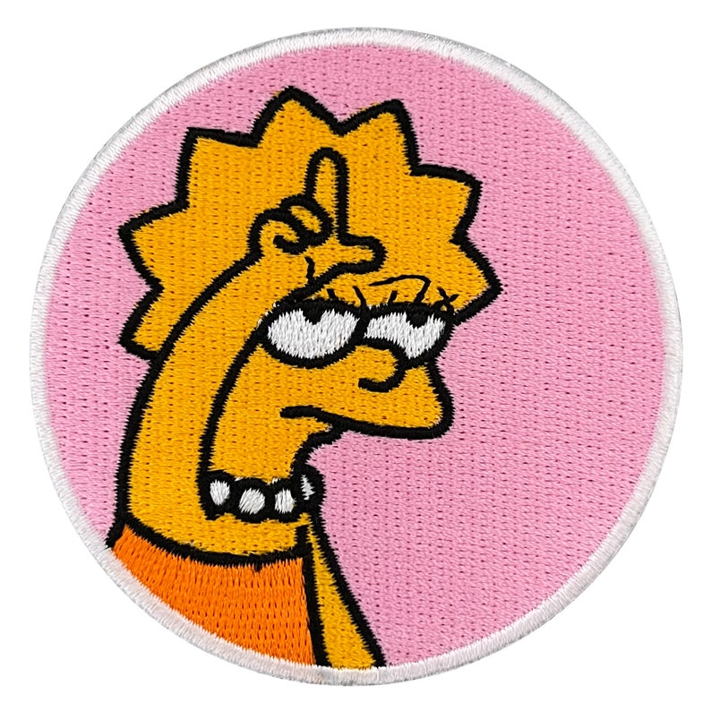 Urbanski Patch Lisa Simpson zeigt Loser zum Aufbügeln 7,5 x 7,5 cm Aufnäher Applikation Bügelbild Bild 4