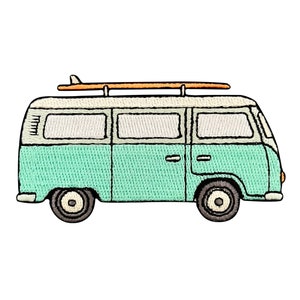 Urbanski Patch Surfer Van Bus in turquoise for ironing 5 x 9.2 cm Patch Application Ironing Image image 4