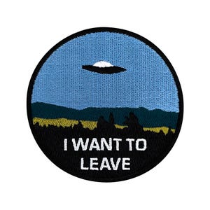 Urbanski Patch UFO I want to leave for ironing 7.4 x 7.4 cm | Patch application iron-on image