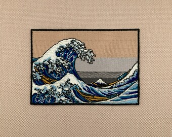 Urbanski Patch The Great Wave off Kanagawa for ironing 7 x 10 cm | Patch Application Ironing Image