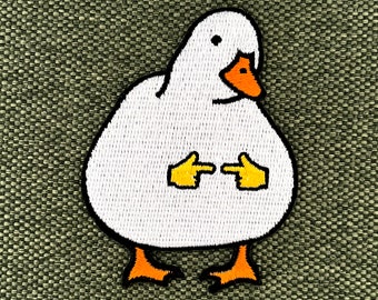 Urbanski patch shy duck cute shy goose to iron on 7 x 5.4 cm | Patch application iron-on