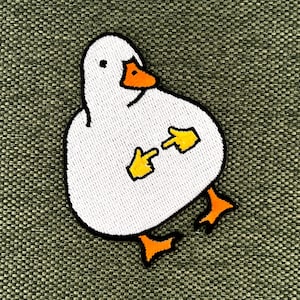 Urbanski Patch shy Duck süße schüchterne Gans zum Aufbügeln 7 x 5,4 cm Aufnäher Applikation Bügelbild Bild 3