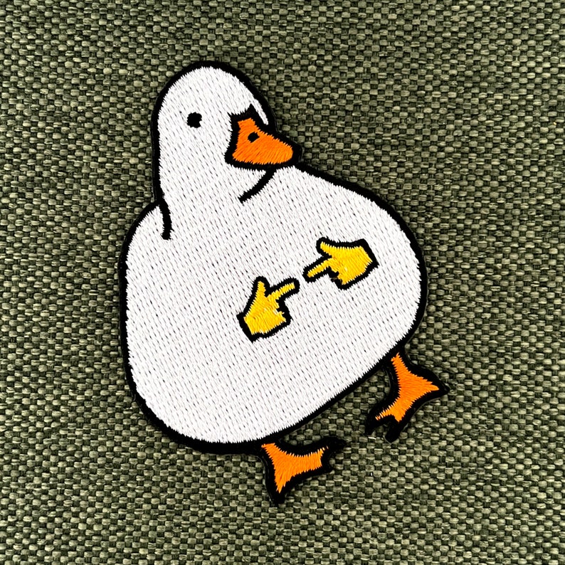 Urbanski patch canard timide mignon oie timide à repasser 7 x 5,4 cm Application de patch thermocollant image 3