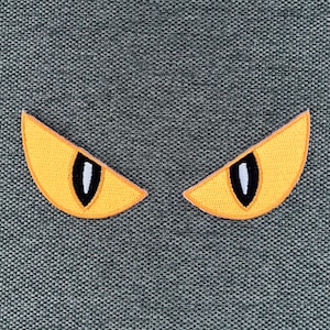 Urbanski Patch 2 scary eyes (1 pair) in orange to iron on 4.5 x 4.5 cm | Patch application iron-on image
