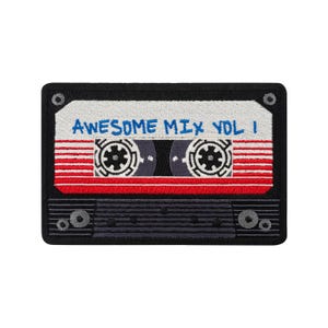 Parche Urbanski Retro Vintage Cassette Awesome Mix Vol. 1 Parche termoadhesivo 8,8 x 13,4 cm | Parche de aplique termoadhesivo
