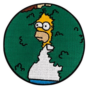 Urbanski Patch Homer Simpson verschwindet im Busch Meme zum Aufbügeln 8 x 8 cm Aufnäher Applikation Bügelbild Bild 4